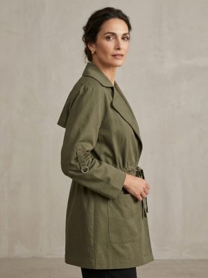 Chaqueta Ligera Algodón Mujer con Cinturón Ajustable